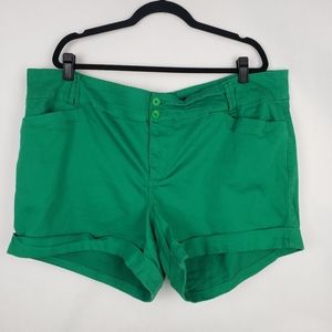 Torrid Womens Green Cuff Shorts Stretch Plus Size 26